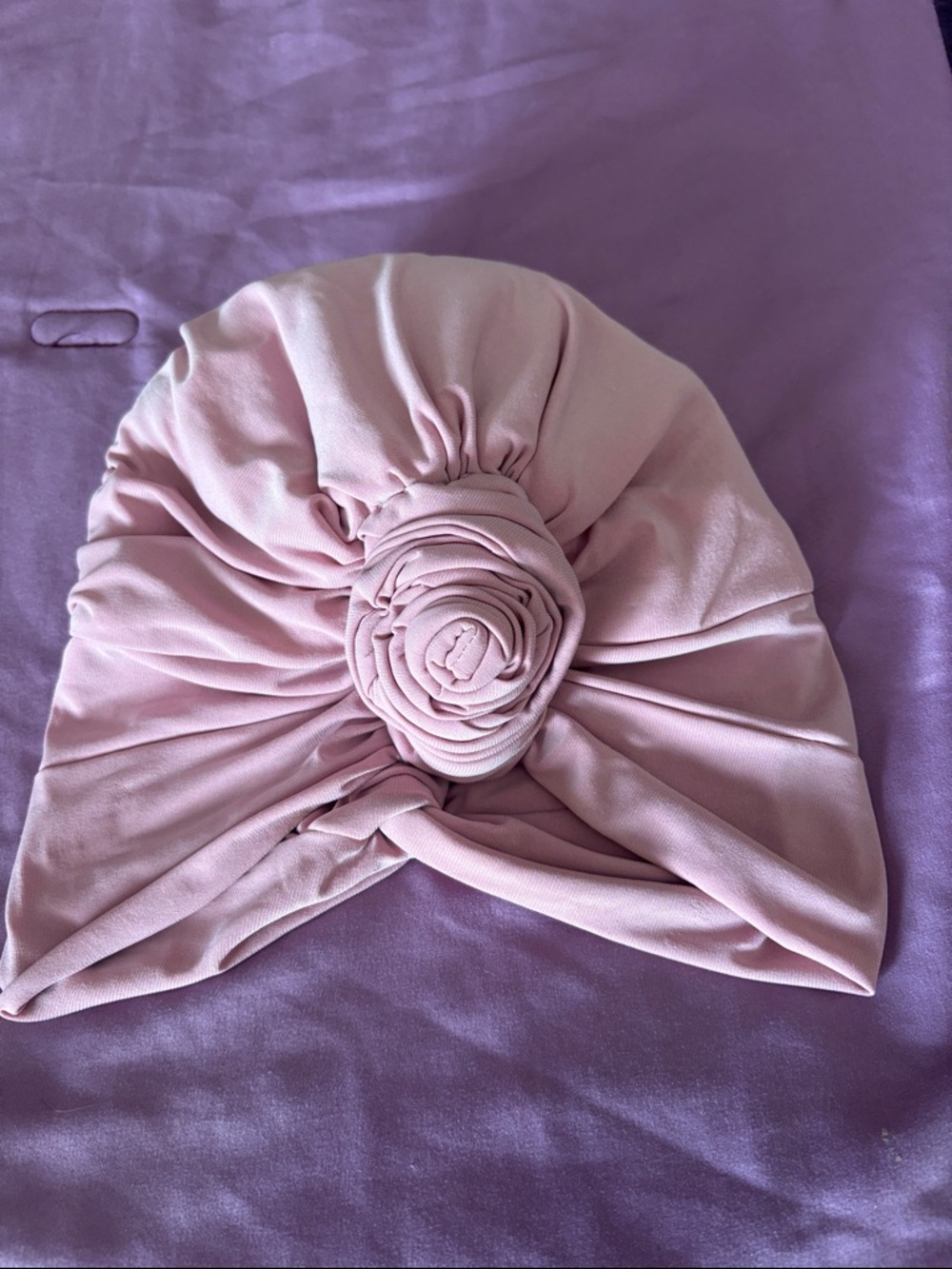 Pink Floral Knot Turban Headwrap for Women